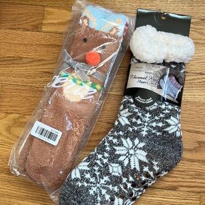 NEW- BUNDLE OF 3- Cozy Thermal Knit Slipper Socks